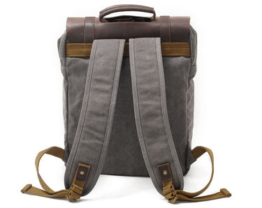 mochilas hombre urbanas cuero gris detras